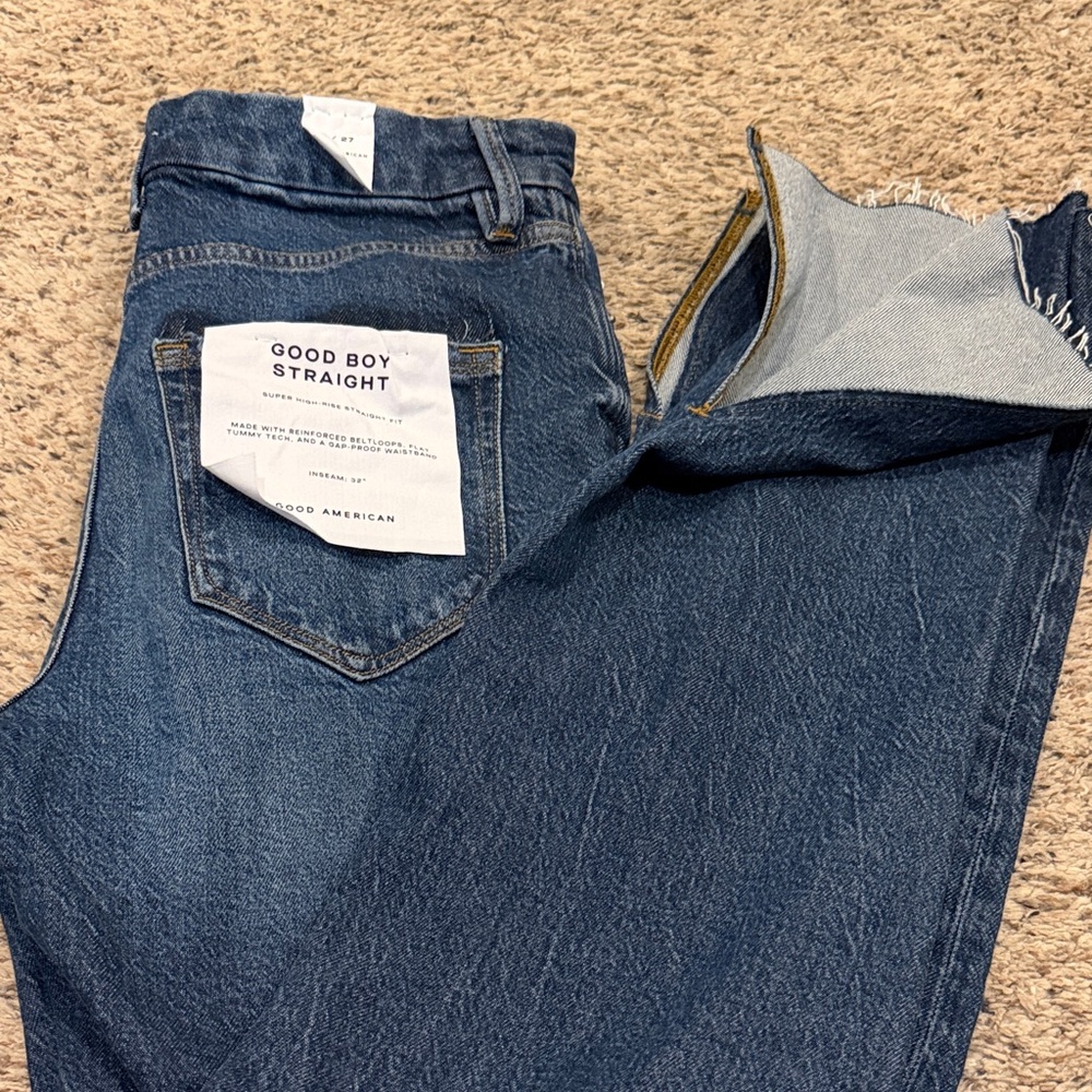 Good American Women’s Good Boy Straight Jeans - Indigo